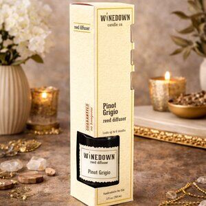 NIB Winedown PINOT GRIGIO Vintage Wine Inspired Scents Reed Diffuser